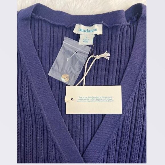Averie Organic Cotton Rib Henley in Navy/Purple from Sundance - Size Small - NWT - Picture 5 of 5
